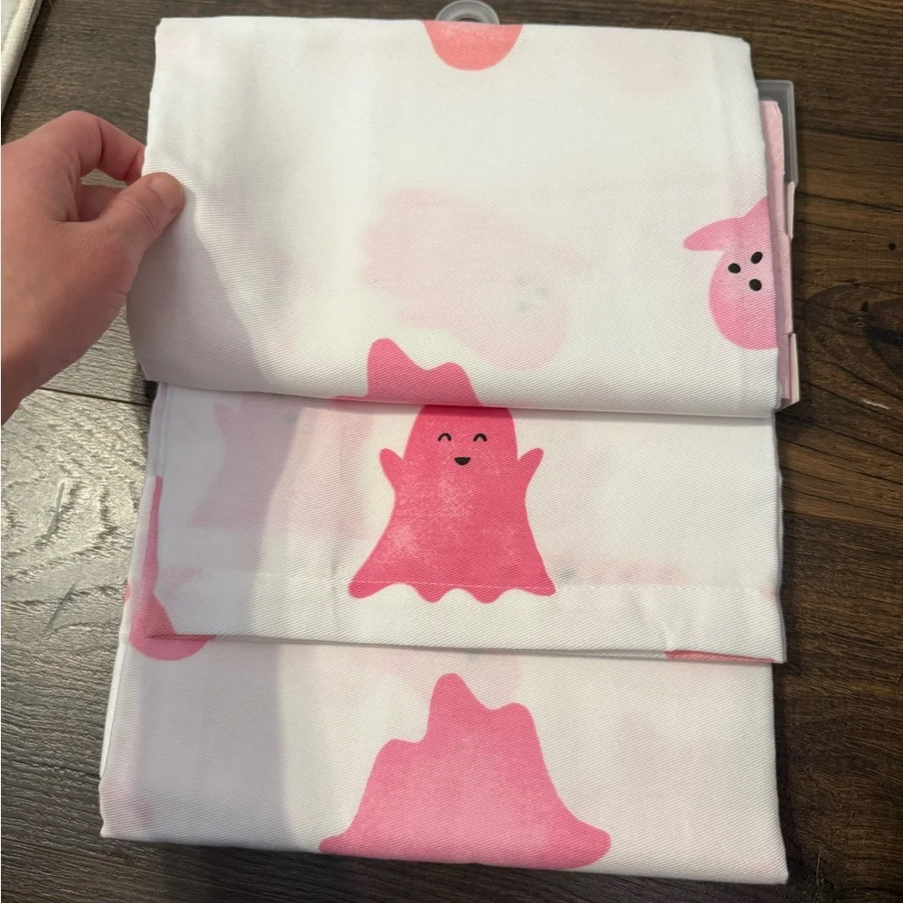 Kassatex Shower Curtain Pink Ghosts 72”x72”